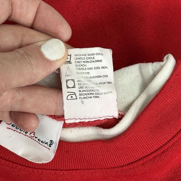 Vtg 90s Puppy Kitten Crewneck Sweatshirt Womens Small Red Dog Cat Granny Novelty - Picture 9 of 11